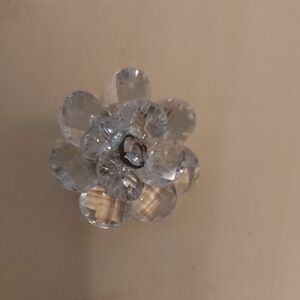 Elegant Clear Crystal Flower Brooch